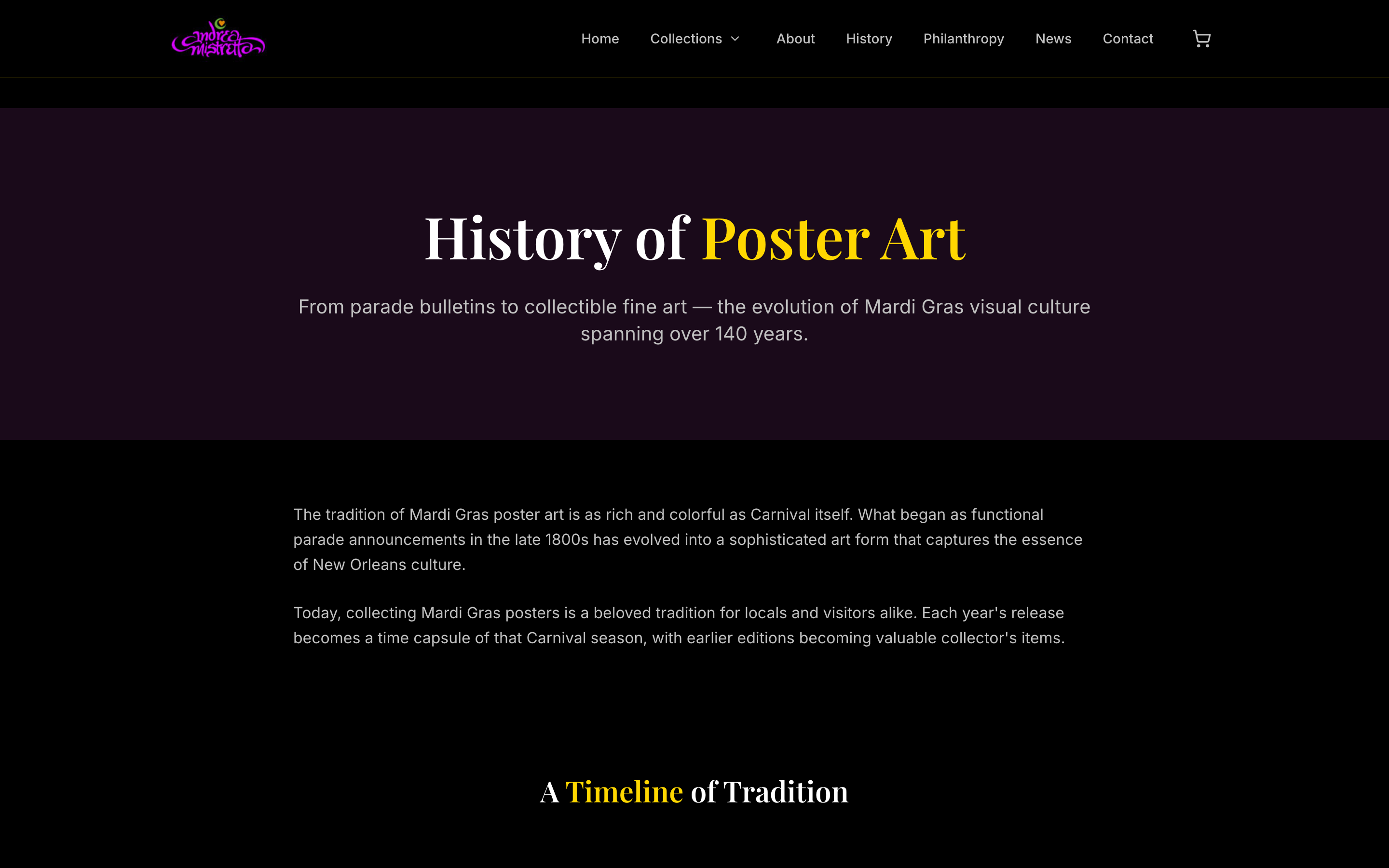 History of Mardi Gras poster art timeline