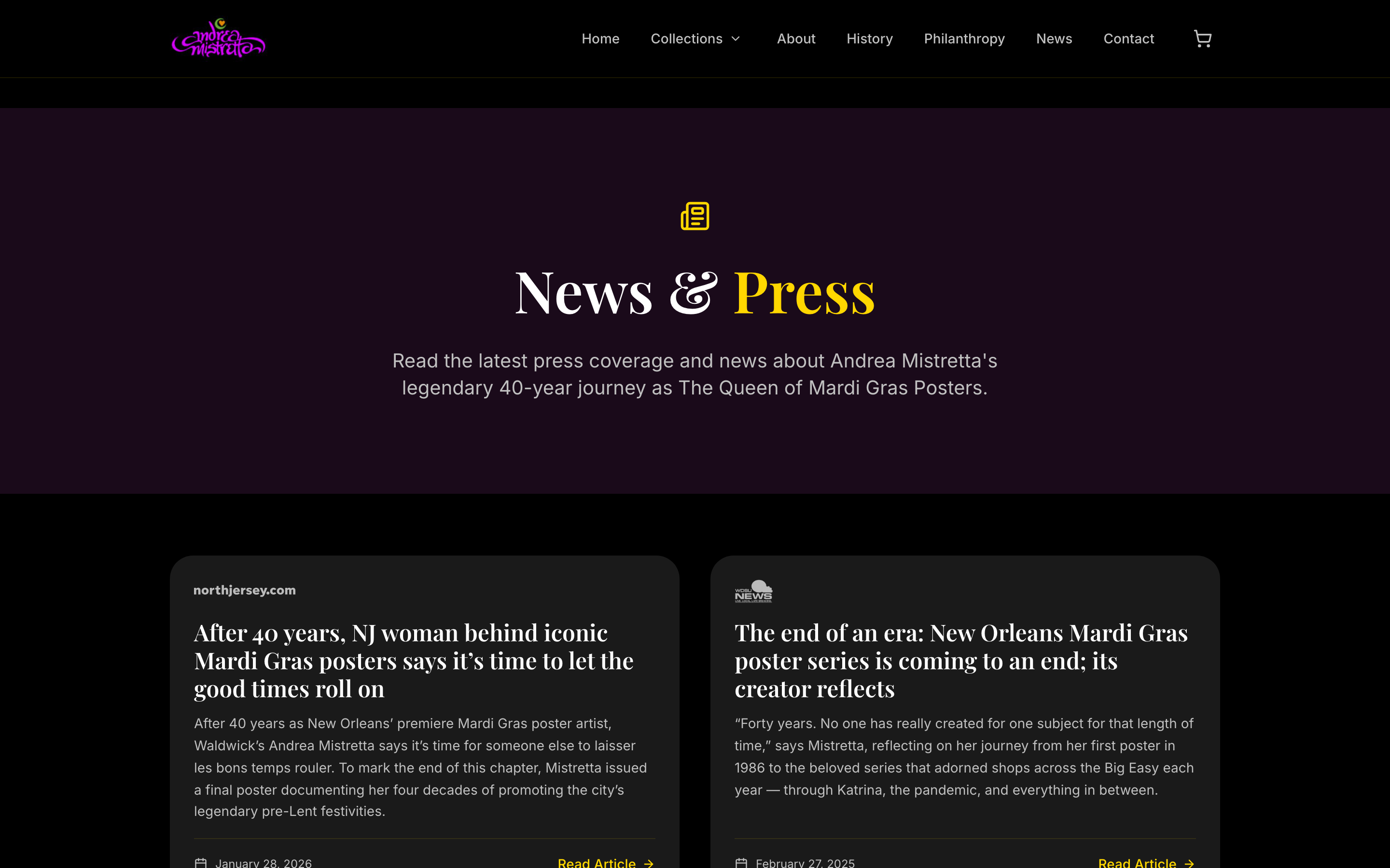 News and press coverage page