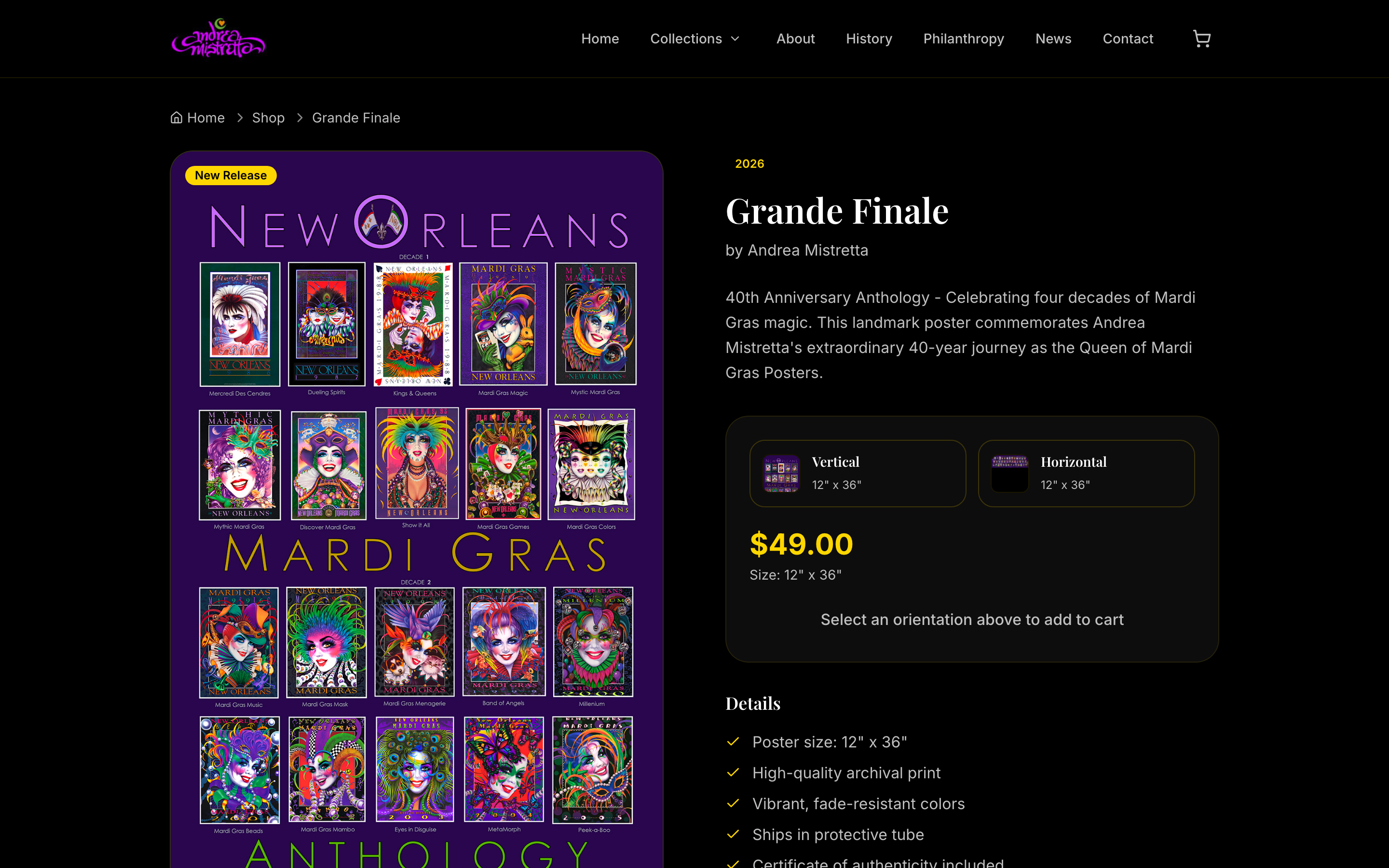 Individual poster product page